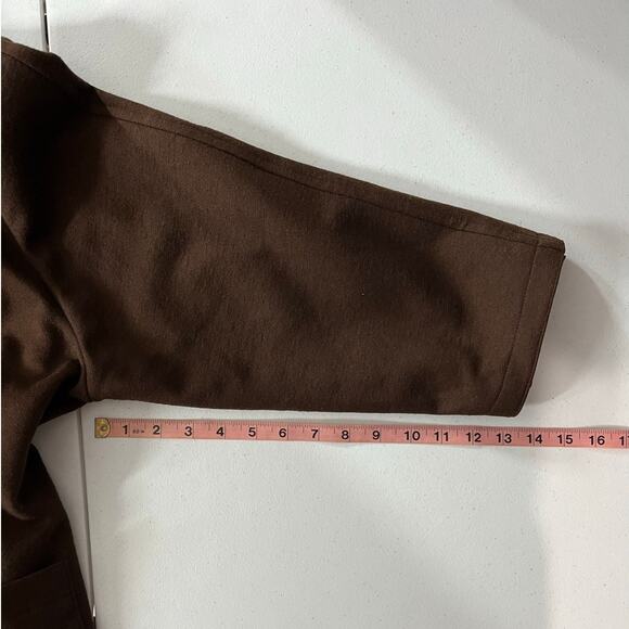 Mya Brown Wool ¾ Sleeve Wrap Hooded Oversized Coat with pockets M - Picture 12 of 16